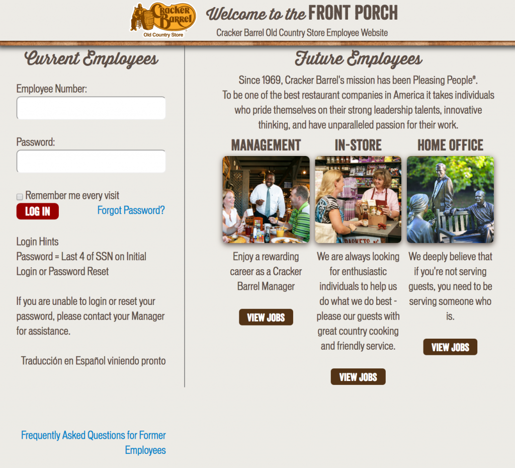 Cracker Barrel Employees site Login Guide