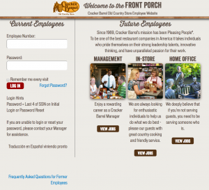 cracker barrel employees login help